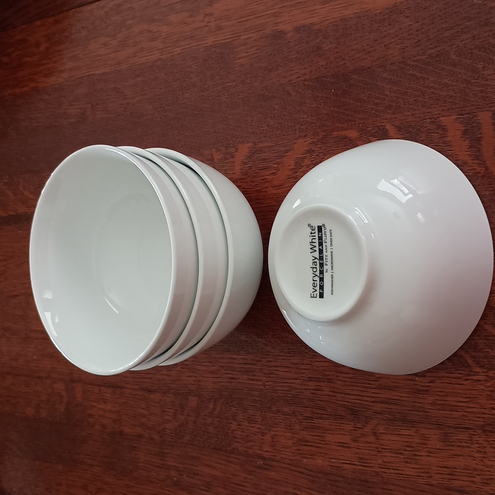 Fritz & Floyd Everyday White Porcelain Bowls b425